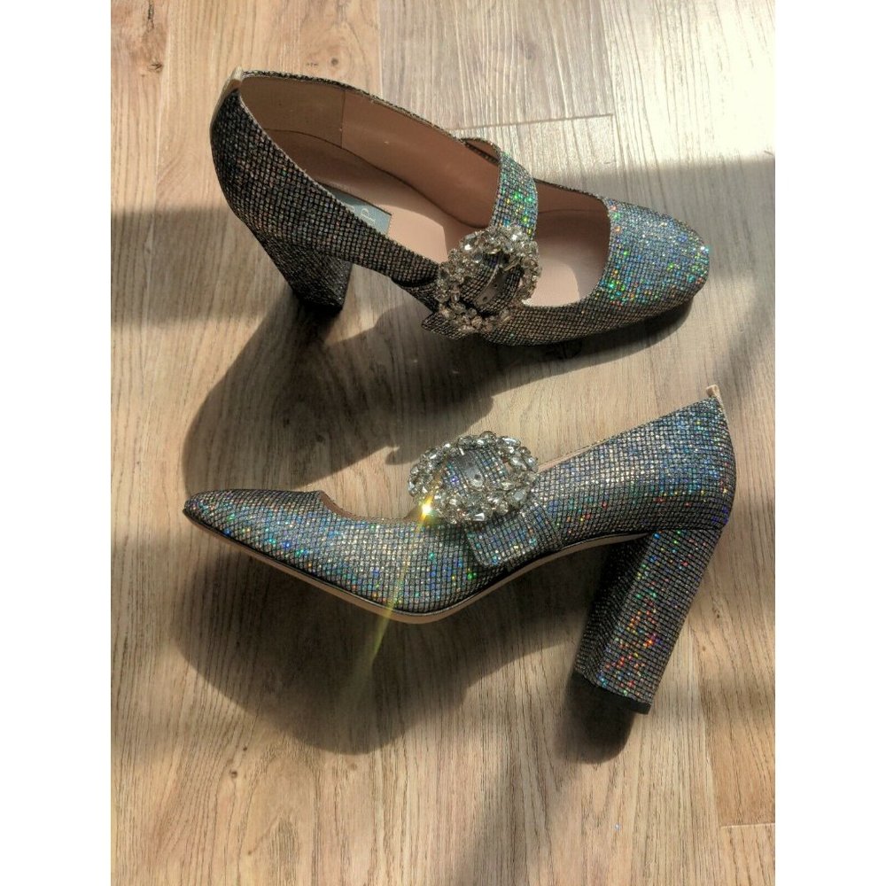 SJP Sarah Jessica Parker Celine Embellished Sparkle Mary Jane Pumps